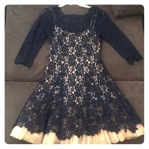 Navy lace dress.